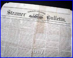 Rare STEAMER Steamship from San Francisco California 1861 Civil War Era Original