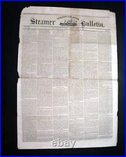 Rare STEAMER Steamship from San Francisco California 1861 Civil War Era Original