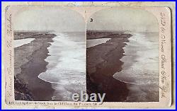 Rare! San Francisco 1st Cliff House's View Of Ocean Beach 1877 Stereoview Photo