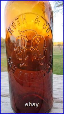 Rare San Francisco, California Honey Amber Roth & Co Pre-pro Whiskey Bottle