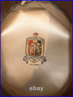 Rare Vintage Lundstrom of San Francisco California Straw Boater Hat Mens 7 1/4