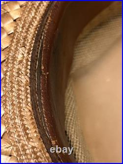Rare Vintage Lundstrom of San Francisco California Straw Boater Hat Mens 7 1/4