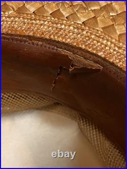 Rare Vintage Lundstrom of San Francisco California Straw Boater Hat Mens 7 1/4