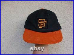 Rare Vintage San Francisco Giants Hat Boys Medium Black Orange Brim Wool 1950s