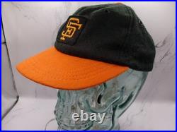 Rare Vintage San Francisco Giants Hat Boys Medium Black Orange Brim Wool 1950s
