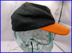 Rare Vintage San Francisco Giants Hat Boys Medium Black Orange Brim Wool 1950s