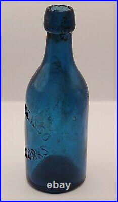 Rare Western San Francisco Glass Works Soda California Nice Cobalt Or Royal Blue