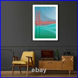 Retro San Francisco California USA Travel Wall Art #1 Print, Canvas or Framed