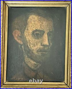 Richard Hackett Self Portrait Oil 1954 San Francisco Nevada City California