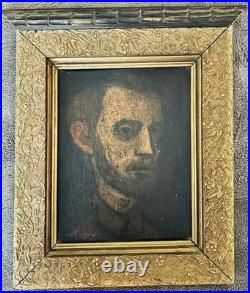 Richard Hackett Self Portrait Oil 1954 San Francisco Nevada City California