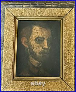 Richard Hackett Self Portrait Oil 1954 San Francisco Nevada City California