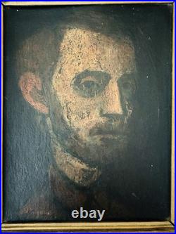 Richard Hackett Self Portrait Oil 1954 San Francisco Nevada City California
