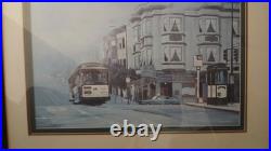 Robert Kent San Francisco Cable Car in Fog Buena Vista Cafe Art Print Framed