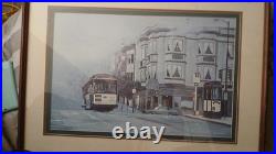 Robert Kent San Francisco Cable Car in Fog Buena Vista Cafe Art Print Framed