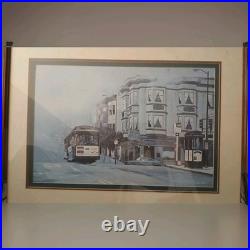 Robert Kent San Francisco Cable Car in Fog Buena Vista Cafe Art Print Framed
