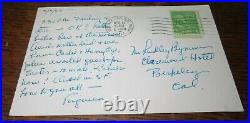 Rppc Postcard Ansel Adams Correspondence By Wife Virginia-ansels Mom Died Rare