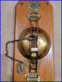 SAN FRANCISCO CABLE CAR Conductor Bell Mounted on Wood 1984 $60 Million Overhaul