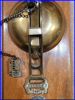 SAN FRANCISCO CABLE CAR Conductor Bell Mounted on Wood 1984 $60 Million Overhaul