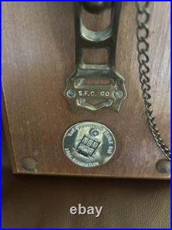 SAN FRANCISCO CABLE CAR SFC Solid Brass Conductor Bell Mounted on Oak Wood