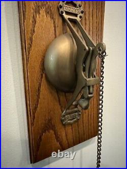 SAN FRANCISCO CABLE CAR SFC Solid Brass Conductor Bell Mounted on Oak Wood