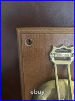 SAN FRANCISCO CABLE CAR SFC Solid Brass Conductor Bell Mounted on Oak Wood