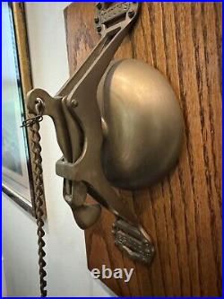 SAN FRANCISCO CABLE CAR SFC Solid Brass Conductor Bell Mounted on Oak Wood