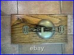 SAN FRANCISCO CABLE CAR SFC Solid Brass Conductor Bell Mounted on Oak Wood