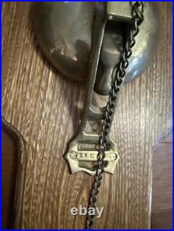 SAN FRANCISCO CABLE CAR SFC Solid Brass Conductor Bell Mounted on Wood