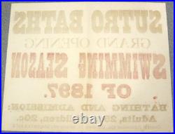SAN FRANCISCO SUTRO BATHS1897 GRAND OPENING SWIM SEASON13x16 ORIGINAL POSTER