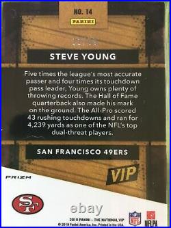 STEVE YOUNG CARD JERSEY #8 49ers SP PRIZM #/99 CRACKED ICE 2019 National VIP SP