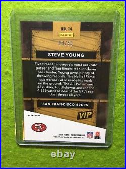 STEVE YOUNG PRIZM CARD JERSEY #8 49ers SSP #/50 REFRACTOR 2019 National VIP SP