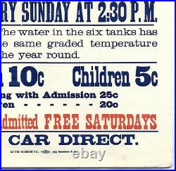 SUTRO BATHSRARE 1897 SAN FRANCISCO 17x18 ANTIQUE STREETCAR ADVERTISING POSTER