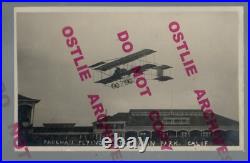 San Bruno CALIFORNIA RPPC 1910 AIRPLANE FLYING Paulhan TANFORAN PARK Francisco