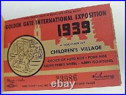San Francisco 1939 Worlds Fair Golden Gate Int. Expo Booklet of Tickets xx San Francisco 1939 Worlds Fair Golden Gate Int. Expo Booklet of Tickets xx