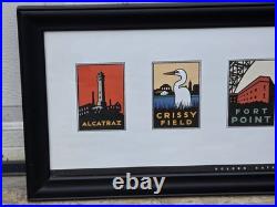 San Francisco Art Poster Cards Golden Gate National Parks Framed Michael Schwab