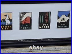 San Francisco Art Poster Cards Golden Gate National Parks Framed Michael Schwab