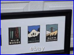 San Francisco Art Poster Cards Golden Gate National Parks Framed Michael Schwab