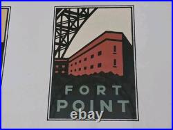 San Francisco Art Poster Cards Golden Gate National Parks Framed Michael Schwab
