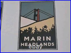 San Francisco Art Poster Cards Golden Gate National Parks Framed Michael Schwab