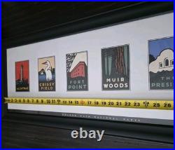 San Francisco Art Poster Cards Golden Gate National Parks Framed Michael Schwab