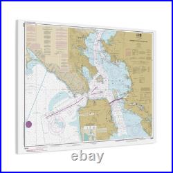 San Francisco Bay Entrance California Nautical Chart Map Framed Canvas 40x30