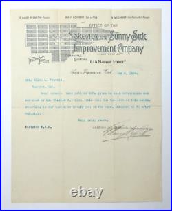 San Francisco CA Real Estate History Adolph Sutro Lakeview Development Letters