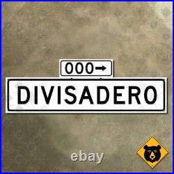San Francisco California 000 block Divisadero Street blade road sign 1965 21x7