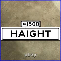 San Francisco California 1500 Haight Street blade road sign 1965 36x12 TWO SIDED