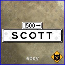 San Francisco California 1500 Scott Street blade 1965 road sign 30x10 in