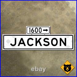 San Francisco California 1600 Jackson Street blade 1965 road sign 30x10