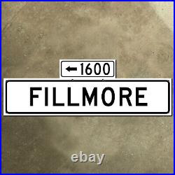 San Francisco California 1600 block Fillmore Street blade road sign 1965 36x12