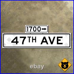 San Francisco California 1700 47th Avenue street blade 1965 road sign 30x10