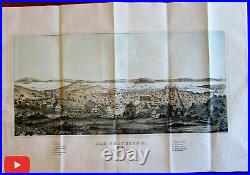 San Francisco California 1854 birds-eye view color lithograph print