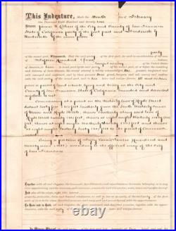 San Francisco California 1872 Property Deed Union Hyde 11 x 17